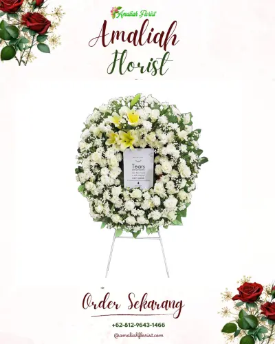 Krans Bunga Duka Cita di Sleman Lor